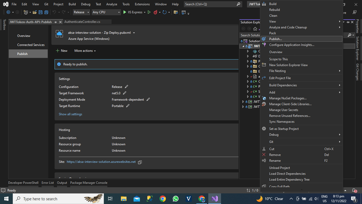 Application Deployment On Azure Cloud using Azure Web App Service